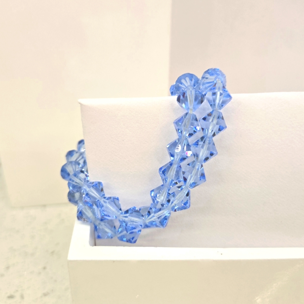 Sparkling Blue Faceted Crystal Bead Bracelets EUC